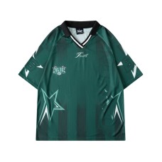 Street Design Breathable Quick-Dry Sports V-Neck Jersey Unisex Hip-Hop Loose Short-Sleeve T-Shirt