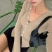 Solid Color T-Shirt V-Neck Long Sleeve Top