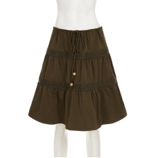 Elastic waist patchwork lace skirt
