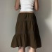 Elastic waist patchwork lace skirt