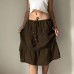 Elastic waist patchwork lace skirt