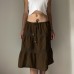 Elastic waist patchwork lace skirt