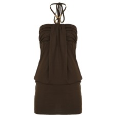 Hanging neck strapless dress for women