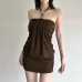 Hanging neck strapless dress for women