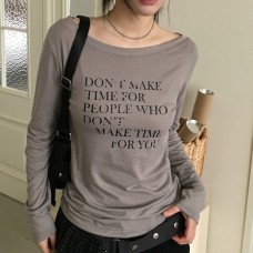 Long Sleeve Base Layer Letter Print T-Shirt Long Sleeve Base Layer Letter Print T-Shirt