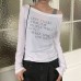 Long Sleeve Base Layer Letter Print T-Shirt 