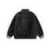 Vintage texture and vintage plaid patchwork jacket