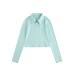 Knitted women's slim fit and versatile polo collar top