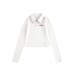 Knitted women's slim fit and versatile polo collar top