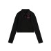 Knitted women's slim fit and versatile polo collar top