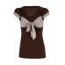 Bowknot Color-Block Versatile Top Tee for Women Bowknot Color-Block Versatile Top Tee for Women