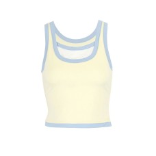 Fake two contrasting color inner camisole top