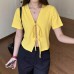 Short Sleeve Open Front Top