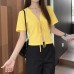 Short Sleeve Open Front Top
