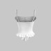 French Sexy Lace Hem Crop Top Camisole Pure Desire Slimming Fitted Top