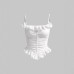 French Sexy Lace Hem Crop Top Camisole Pure Desire Slimming Fitted Top