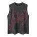Dopamine sleeveless vest with letter printed short sleeves