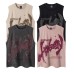 Dopamine sleeveless vest with letter printed short sleeves