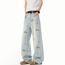 Dachshund Denim Pants Men's Loose Straight Casual Long Pants Dachshund Denim Pants Men's Loose Straight Casual Long Pants