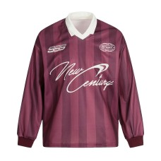 Jersey loose striped training sports T-shirt long sleeved
