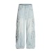 Street Style Washed Workwear Pocket Denim Long Pants