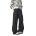 Pleated Wide-Leg Pants Men's  Straight Leg Casual Trousers Loose Fit Youth