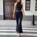 Sleeveless neck and waist cinching set