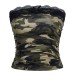 Spring and Summer Small Strap Camouflage Short Crop Top for Women, Inner and Outer Wear, Design, Fitted Sleeveless