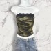 Spring and Summer Small Strap Camouflage Short Crop Top for Women, Inner and Outer Wear, Design, Fitted Sleeveless