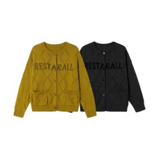 Loose hollow diamond grid knitted cardigan