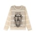 Retro hollowed out portrait totem lined hooded sweater knitted base sweater