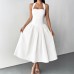 Hanging neck and swinging dress