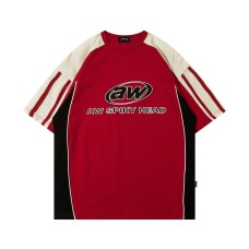 Color blocking deconstruction splicing loose men's and women's short sleeves