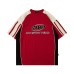Color blocking deconstruction splicing loose men's and women's short sleeves