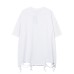 Simple hemline with holes loose men's and women's short sleeves
