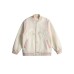 Retro studded embroidered contrasting woolen baseball jersey Retro studded embroidered contrasting woolen baseball jersey