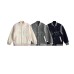 Retro studded embroidered contrasting woolen baseball jersey Retro studded embroidered contrasting woolen baseball jersey