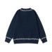 Vintage cute rabbit plush embroidered round neck sweater