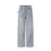 Casual washed vintage distressed jeans