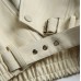 Retro trendy deconstruction double-layer collar PU leather jacket