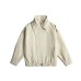 Retro trendy deconstruction double-layer collar PU leather jacket
