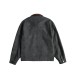 Flip collar design with a Barn style PU leather jacket