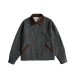 Flip collar design with a Barn style PU leather jacket