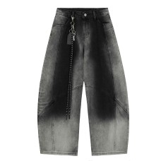 Street Style High-Street Unique Design Denim Long Pants