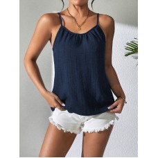 Elastic Waistband Strapless Top for Women Summer Wearable Inner and Outer Loose Casual Vacation Pleated Solid Color Top