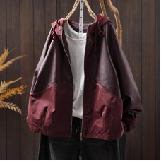 Hooded Design Spliced High-Grade Fashion Loose Top