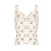 Printed V-Neck Sleeveless Crop Top