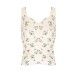 Printed V-Neck Sleeveless Crop Top