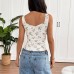 Printed V-Neck Sleeveless Crop Top