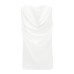 Draped Sleeveless Swing Collar Top Draped Sleeveless Swing Collar Top